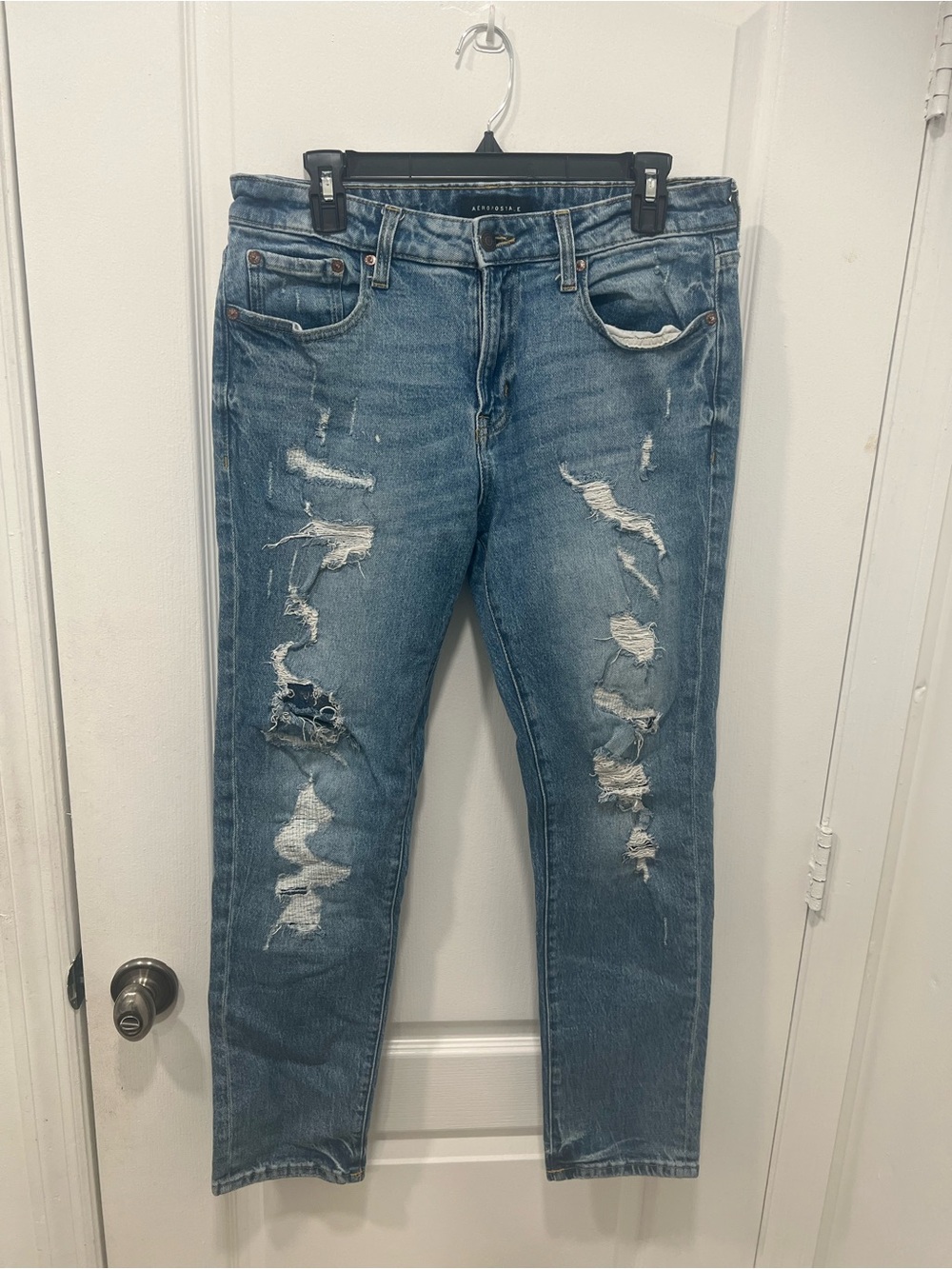 Aeropostale Ripped Light Blue Skinny Jeans